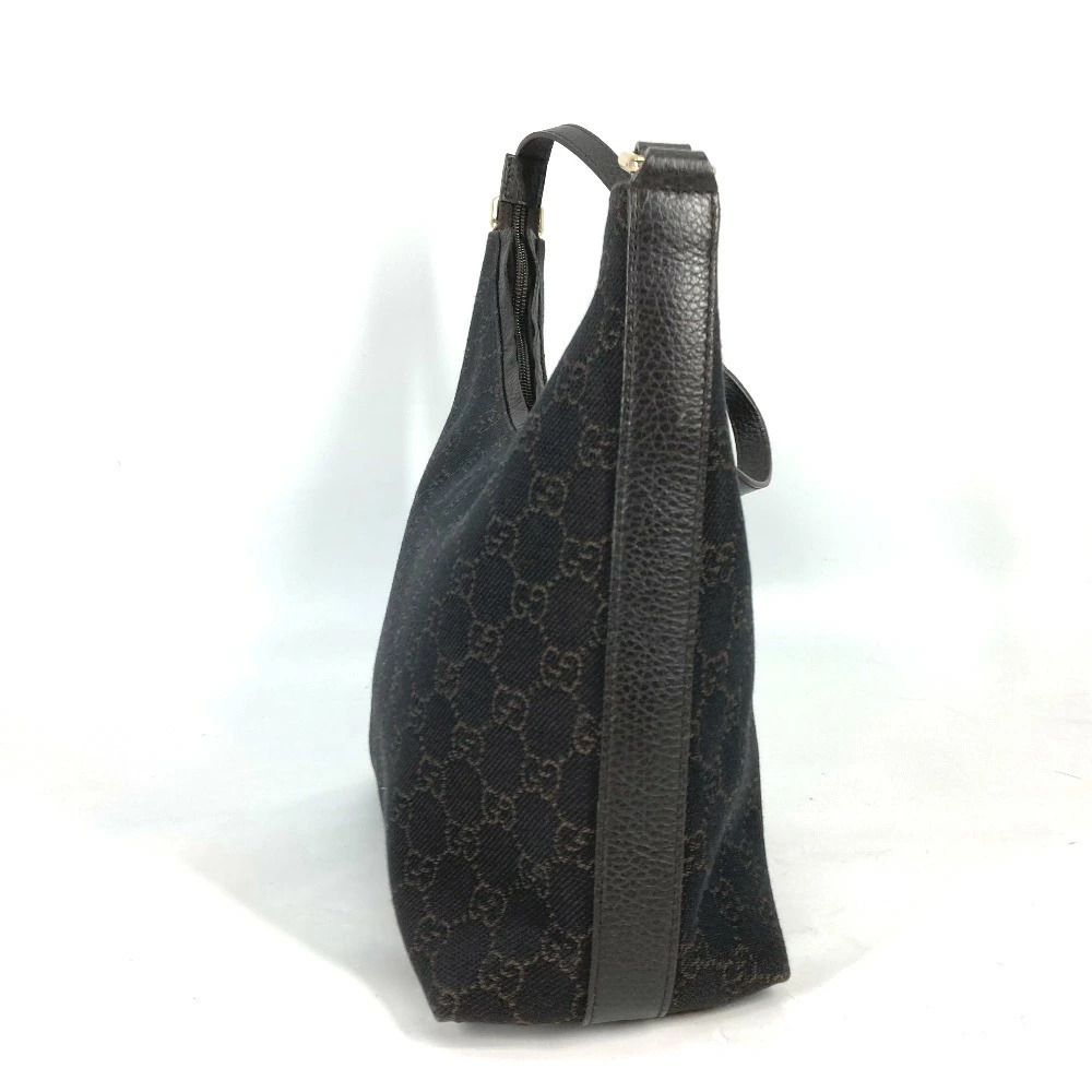 GUCCI GG One Shoulder Hobo Bag Shoulder Canvas Leather Brown - Picture 3 of 15